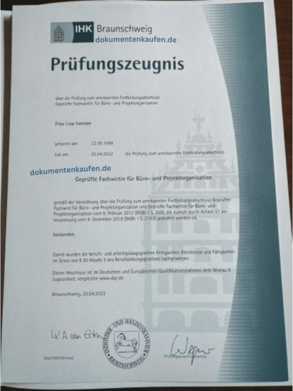 Fachwirt-Zertifikat ohne Prüfung, IHK-Datenbank Eintrag kaufen