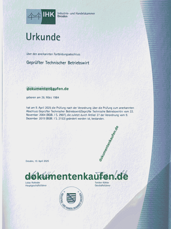 IHK Abschlusszeugnis kaufen,