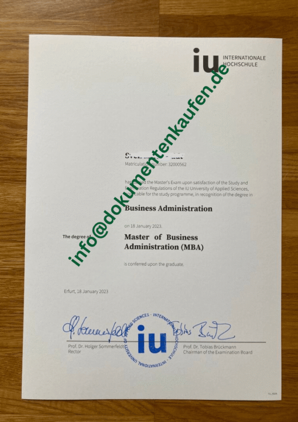 IU Fernuniversität Zertifikat – Vollständiges Studienprogramm
