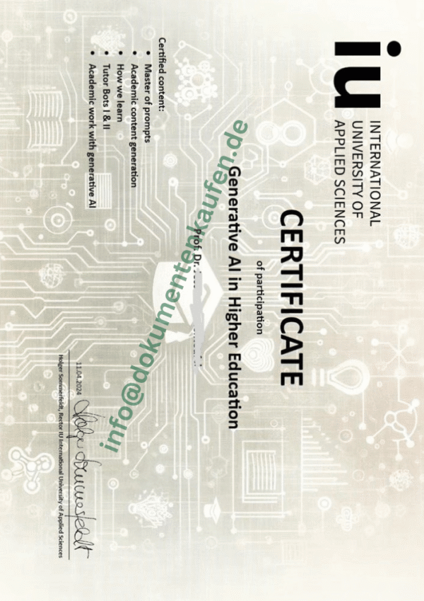 IU Fernuniversität Zertifikat – Vollständiges Studienprogramm – Bild 2